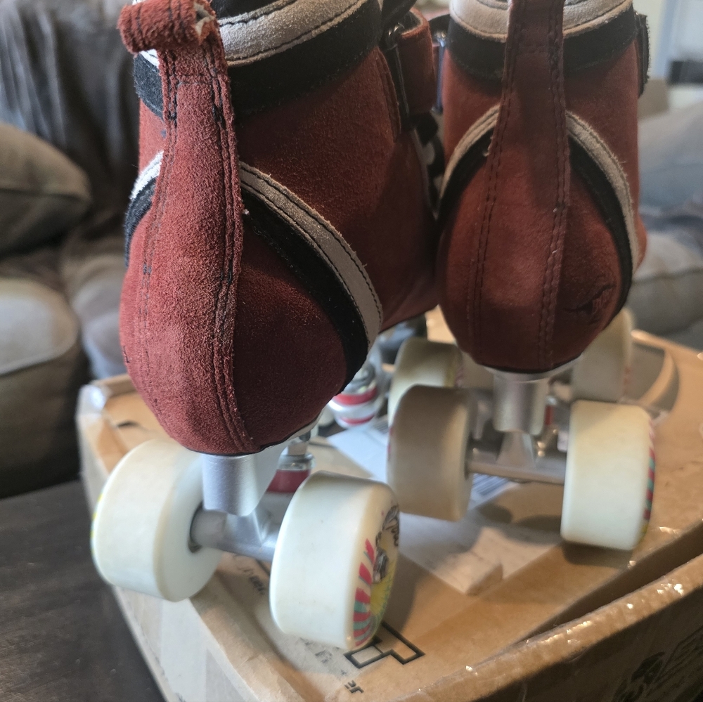 Bont Red Roller Skates Parkstar DERBY outdoor Metal Size 5 - Picture 6 of 10